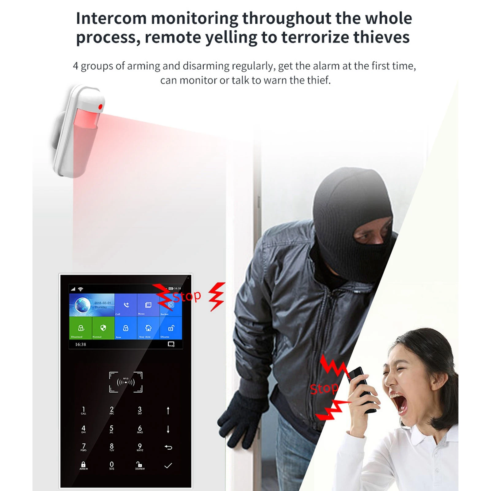 Sistema de seguridad antirrobo para el hogar, sistema de seguridad para el hogar, alarma inalámbrica WiFi, sistema antirrobo para el hogar inteligente, Kit de alarma para el hogar