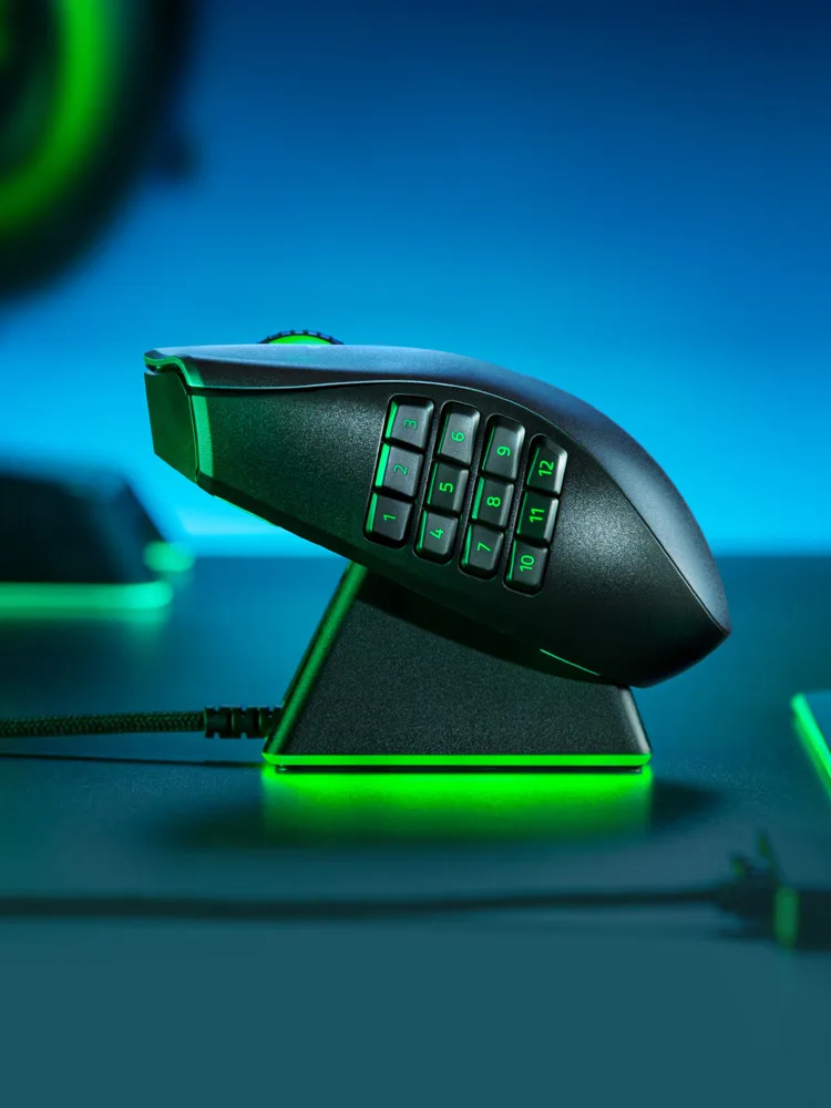 Imagem -02 - Razer-gaming Mouse Naga Pro Naga v2 Hipervelocidade Mão Esquerda sem Fio E-sports 12 Botão Foco Foco