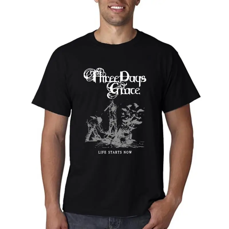 Three Days Grace Life Starts Now Men's T-Shirt Customizable Hand-Painted Design Clothing Customization Service