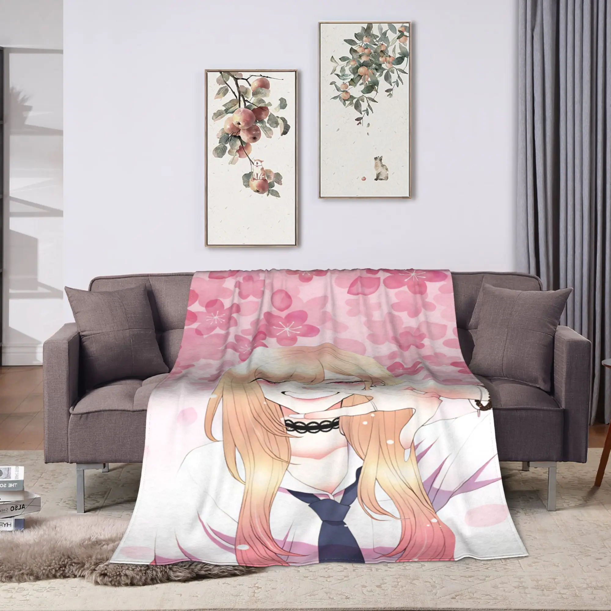 Marin Kitagawa Flannel Blanket Winter Japan Anime  Soft Throw Blanket for Children Living Room Fashion Bedspread Sofa Bed Cover