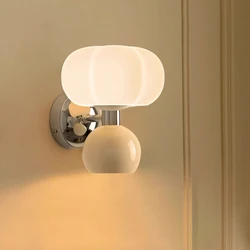 Creme Breeze Pumpkin Sconces, Modern LED Lâmpadas De Parede, Iluminação Do Quarto, Estudo De Cabeceira, Sala De Estar, Corredor Sala De Jantar, Lâmpada G9