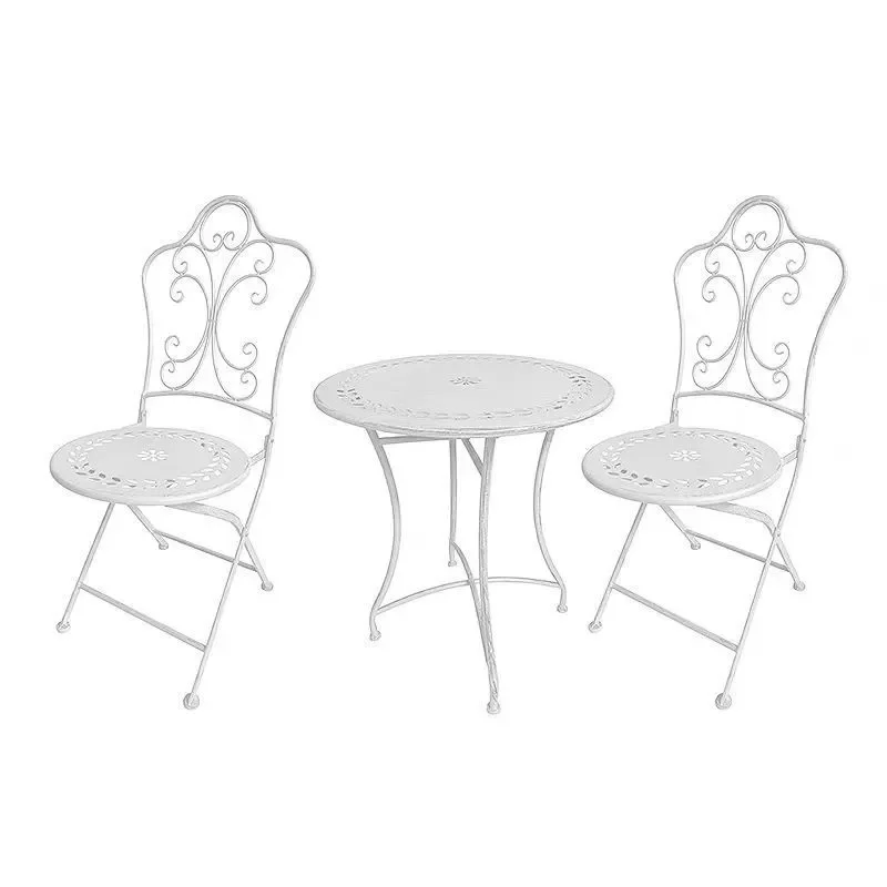 Hollow Pattern Outdoor Dining Set Patio Balcony Villa Leisure Table and Chairs Combination for Garden Courtyard