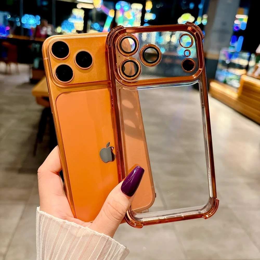 Überzug Rahmen Vier Ecke Antifall Telefon Fall Für iPhone 17 Air 16E 16 15 14 13 12 11 Plus Pro max 17 Pro Max Kamera Schützen Abdeckung