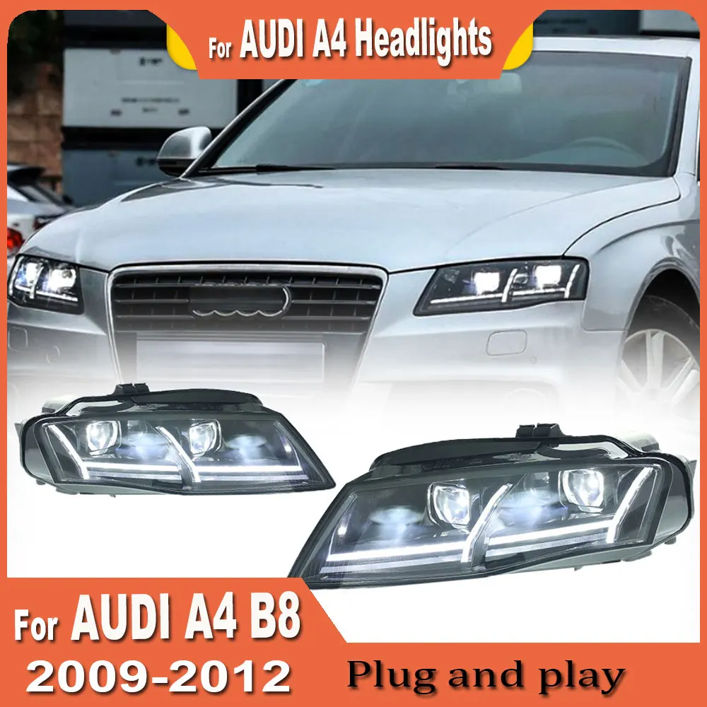 Head Lamp for audi A4 A4L B8 LED Headlight 2009 2010 2011 2012 Headlights A4L DRL Turn Signal High Beam Angel Eye Projector Lens