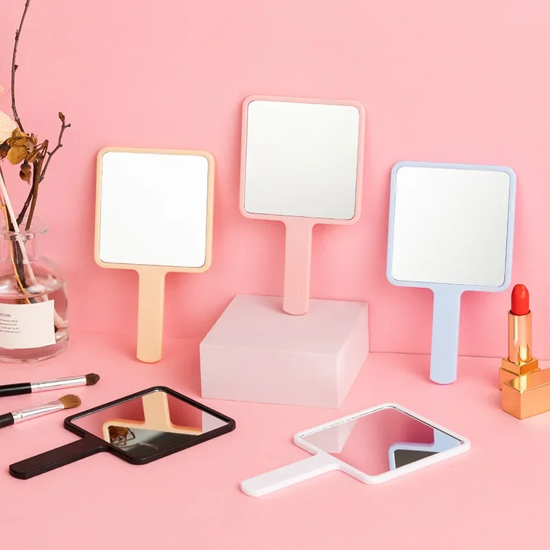 Square Handheld Makeup Mirror for Girls Portable Desktop Makeup Small Mirror New Beauty Benefits Birthday Party Gifts