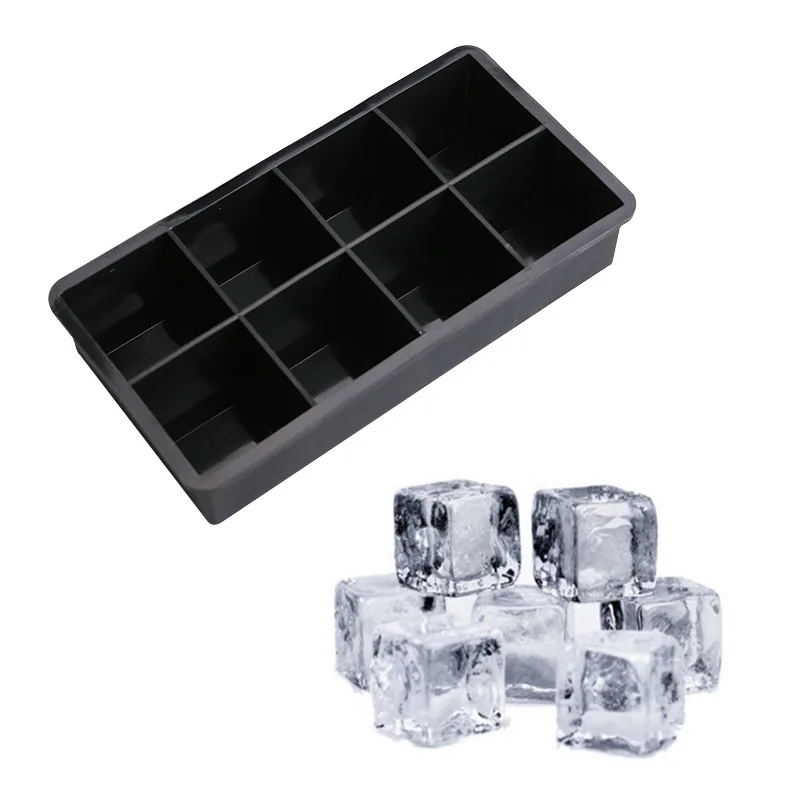 Amazon Hot Sale 8 Even Ice Tray  Cube  Silicone Mold  Maker Bar  Maker diy Easily removable