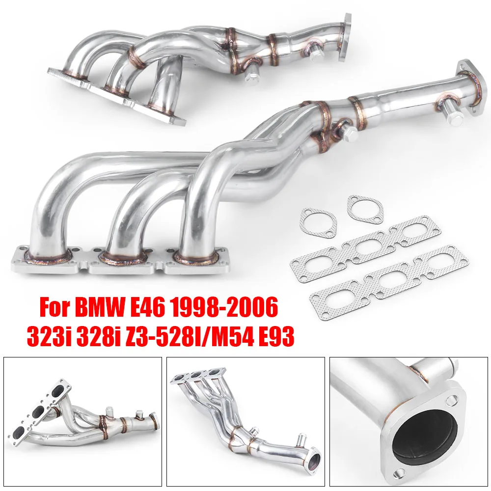 Stainless Steel Exhaust Manifold Header for BMW E46 1998-2006 323i 328i Z3-528I/M54 E93