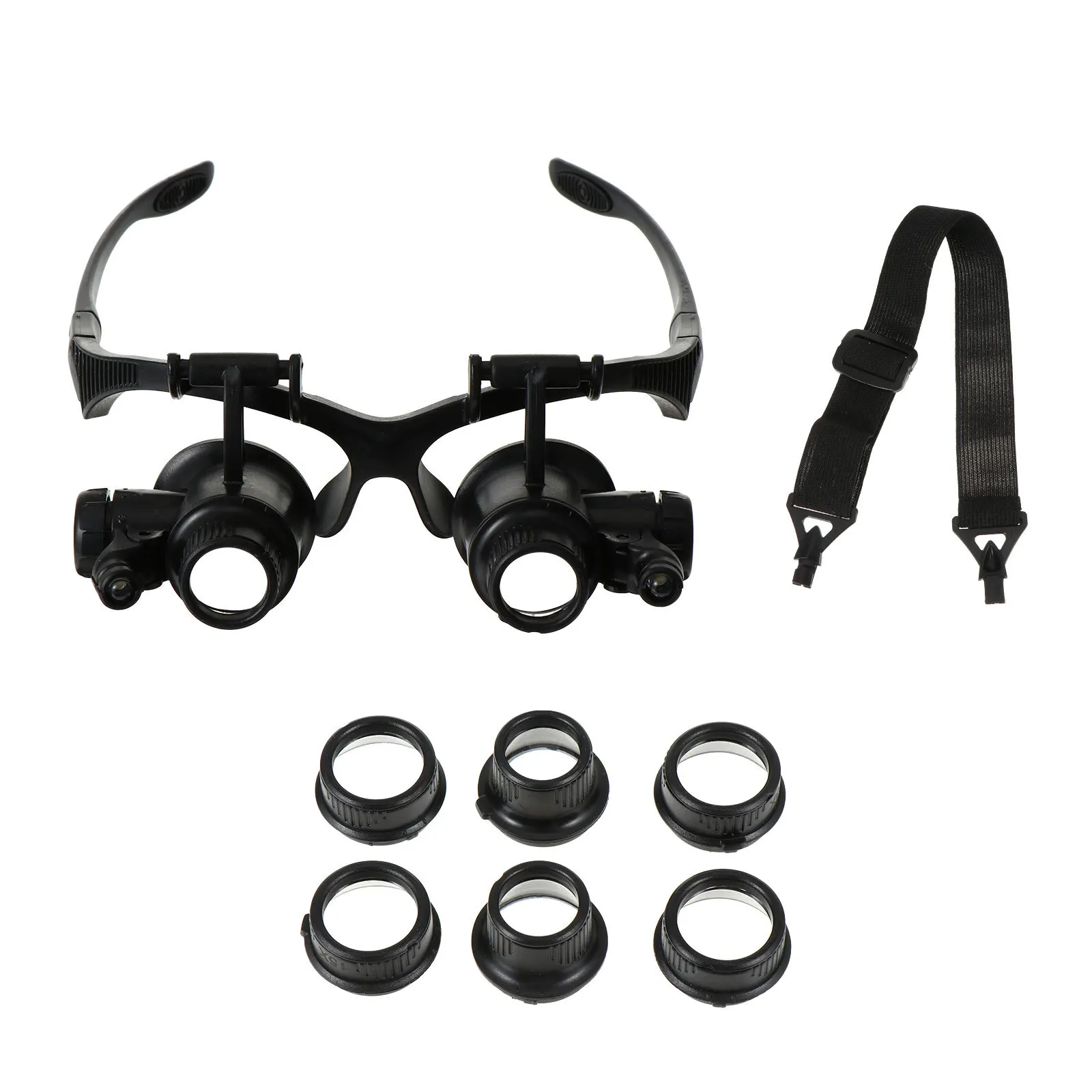 

1Pcs Head-Mounted LED Magnifier Interchangeable Lens 10x 15x 20x 25x Watch Repair Jeweler Tool LED Magnifier Magnifying Glass