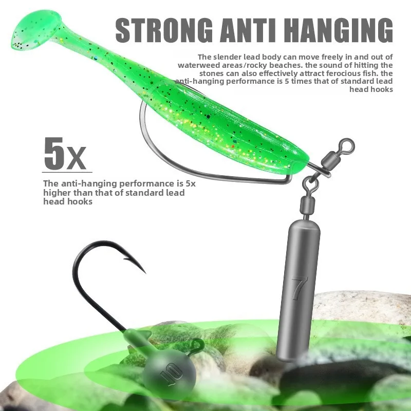 Free fishing group lure lead head crank hook modification reverse fishing anti hanging bottom false bait