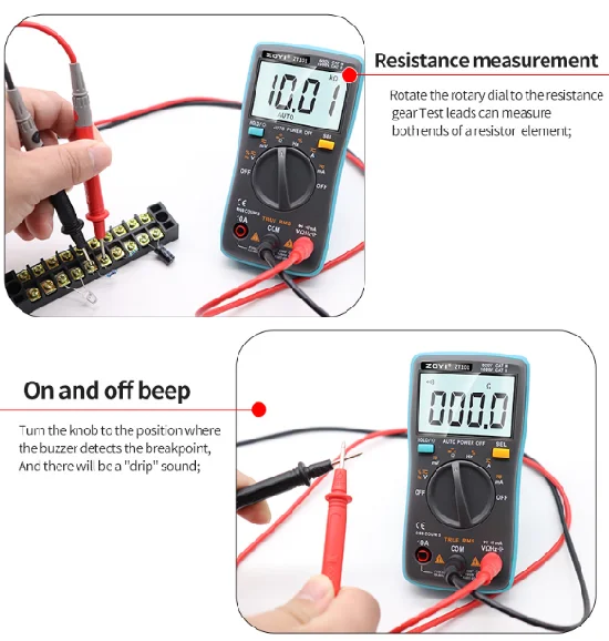 ZT101 Digital Multimeter Backlight A-C/D-C Ammeter 6000 Counts A-C/D-C Ammeter Voltmeter Portable Meter Meter Dropship