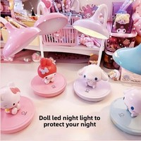 LED doll desk lamp Cute My Melody Hello kitty desktop cute little night lamp Warm atmosphere lamp at the bedside holiday gift