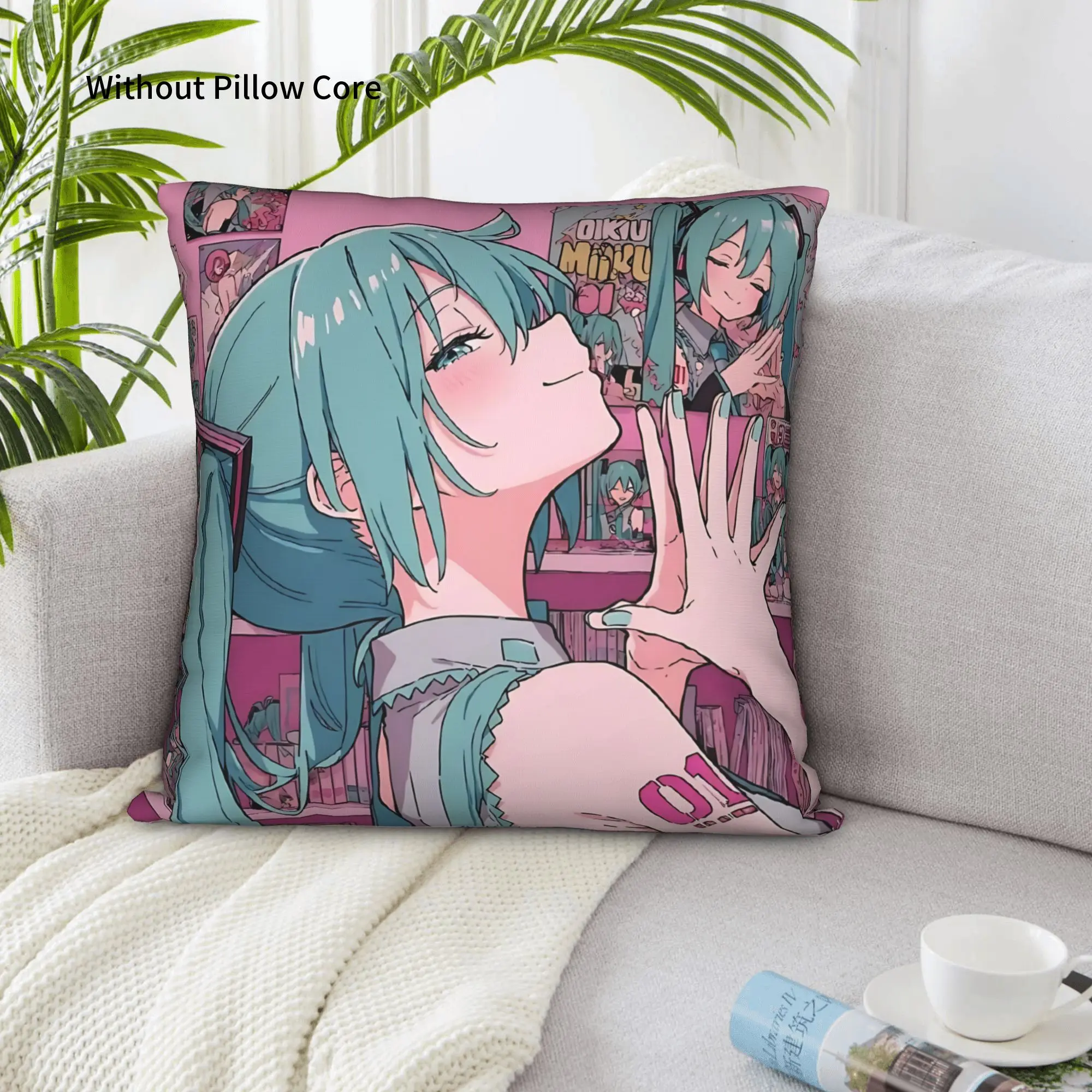 1PC Hatsune Miku Pillow Case Home Decor Items Double-Sided Printing  Sofa Cushion Bedroom Bedside Pillow