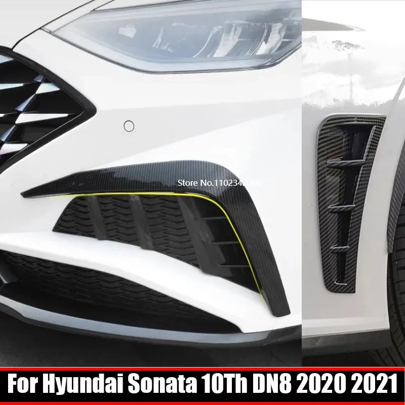 For Hyundai Sonata 10Th DN8 2020 2021 ABS Front Bumper Front FogLights fog Lamp Decoration Cover Side Air Outlet Fender Cover