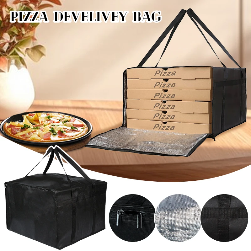 

﻿Insulated Food Pizza Develivey Bag Reusable Portable Carrying Case Thermal For Hot Cold Storage Pizza Groceries And Picn