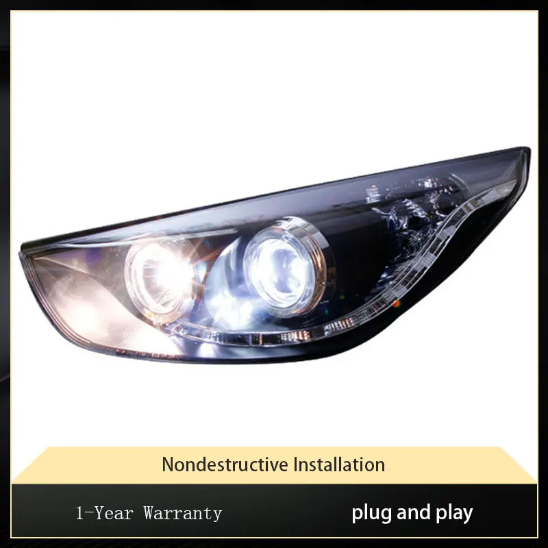 Car Lights For Hyundai IX35 2009-2015 Highlight LED Bulbs Headlights Assembly Upgrade DRL Projector Lens Front Lamp Accessories