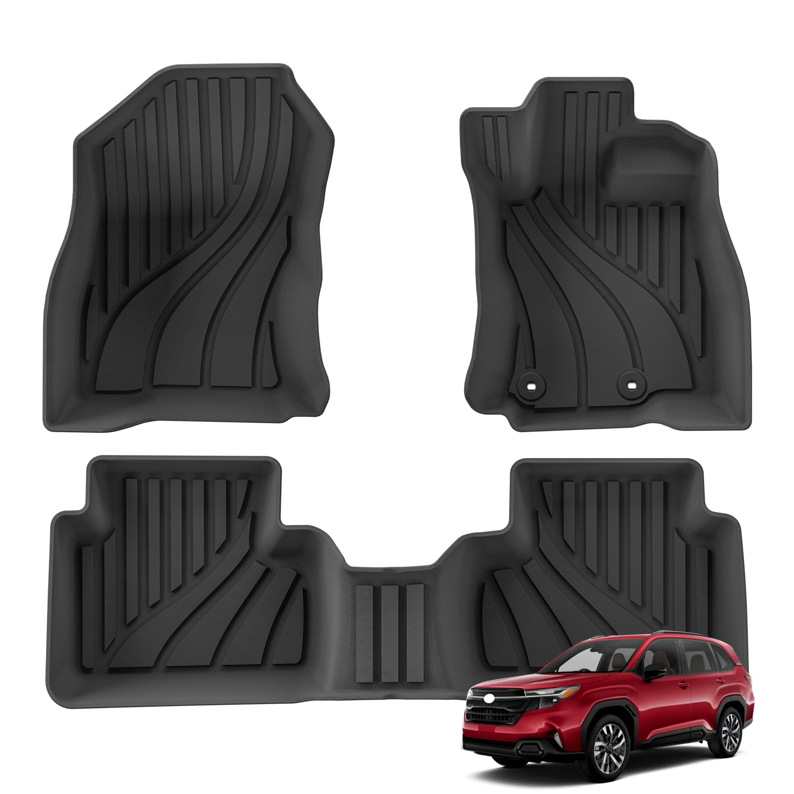 LUCKEASY RHD for Subaru Forester 2025 TPE 3D Car Floor Mats Cargo Liner Trunk Pad All-Weather Accessories Black