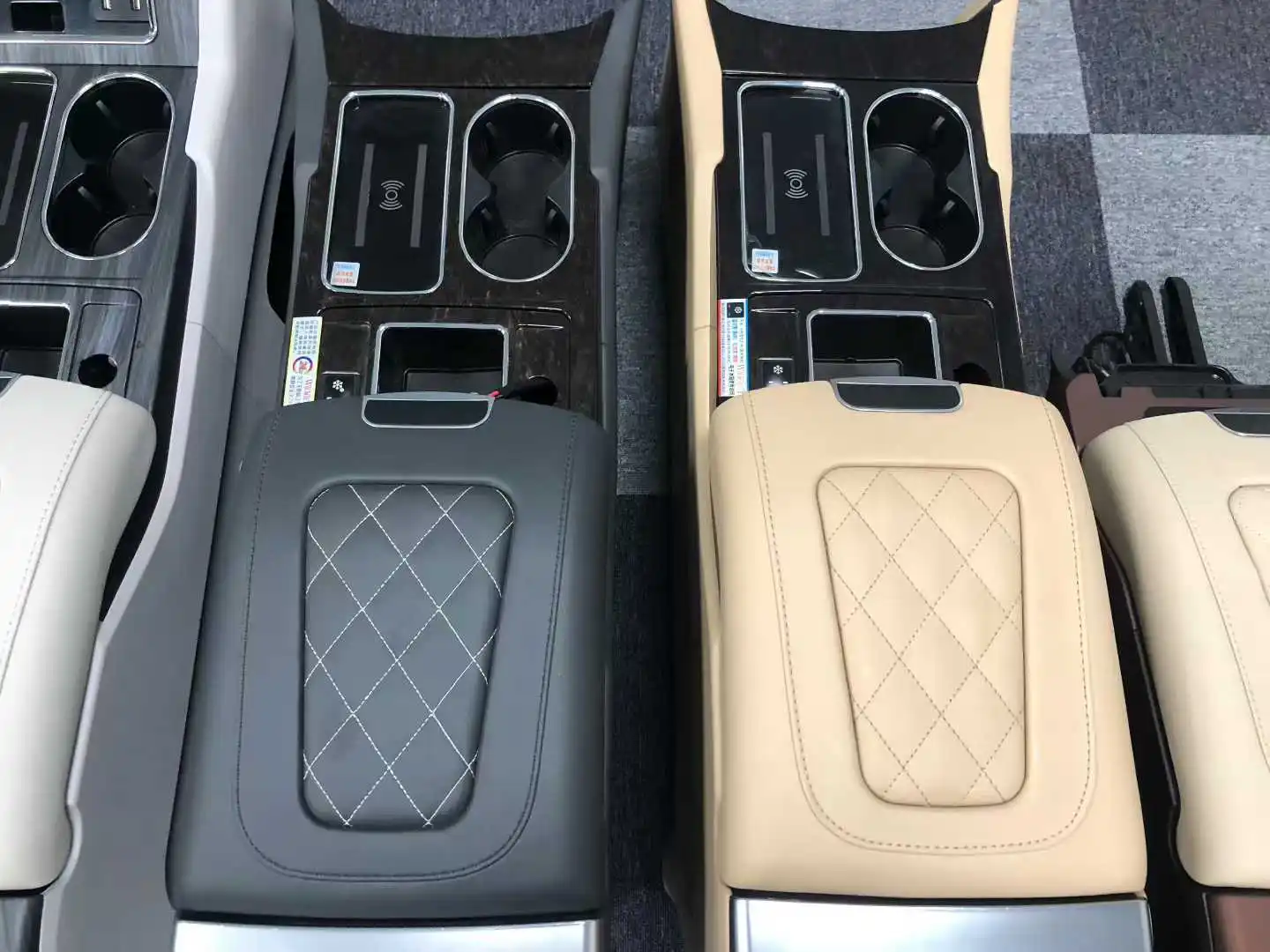 High Quality ABS Leather Car Armrest Center Console Storage Box with Cup Holder and USB Charger for Toyota Alphard 20/30