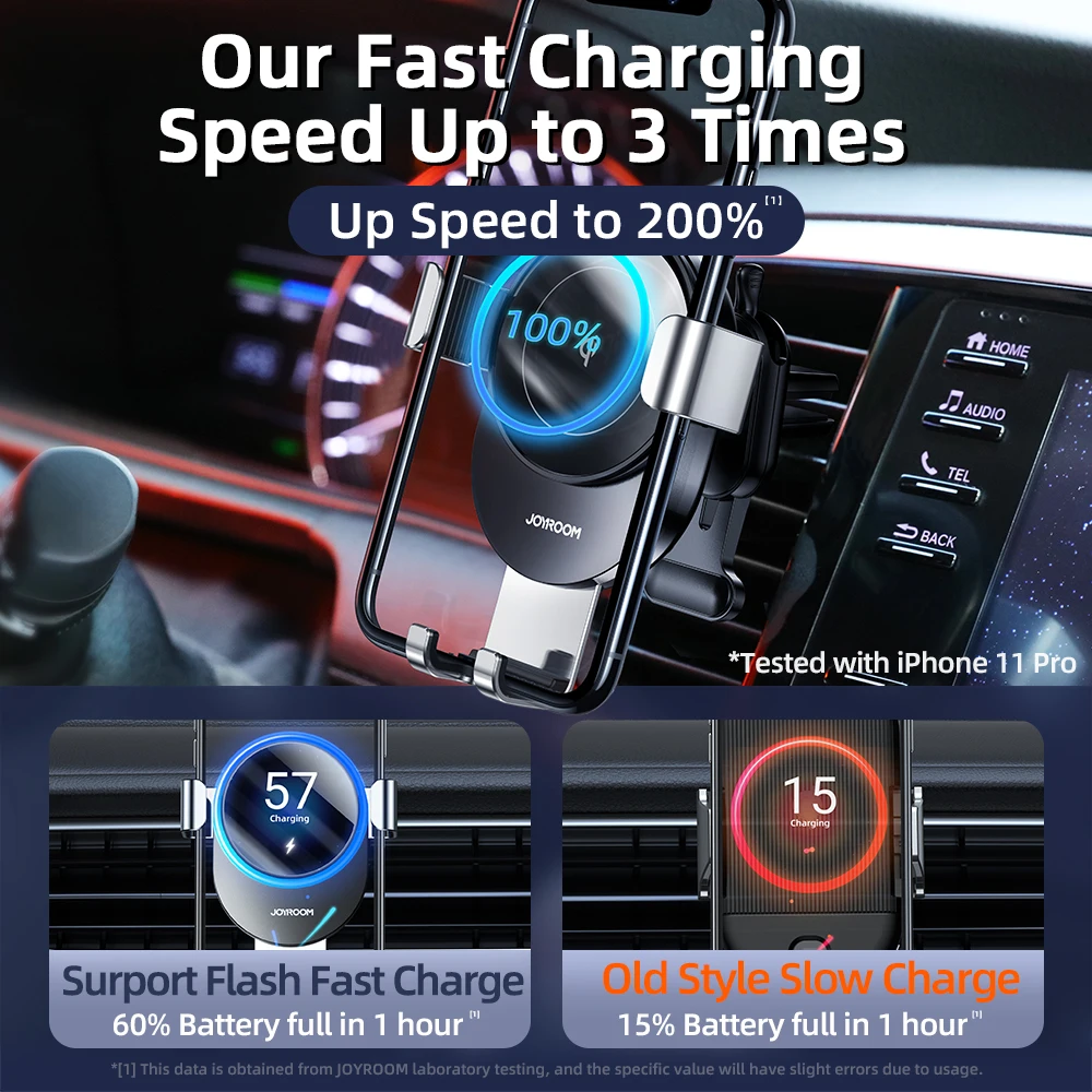 Car Phone Holder Wireless Charger Automatic Air Vent Car Mount 15W Qi Fast Charger For iPhone13 Pro Max Sumsang Wireless Charger