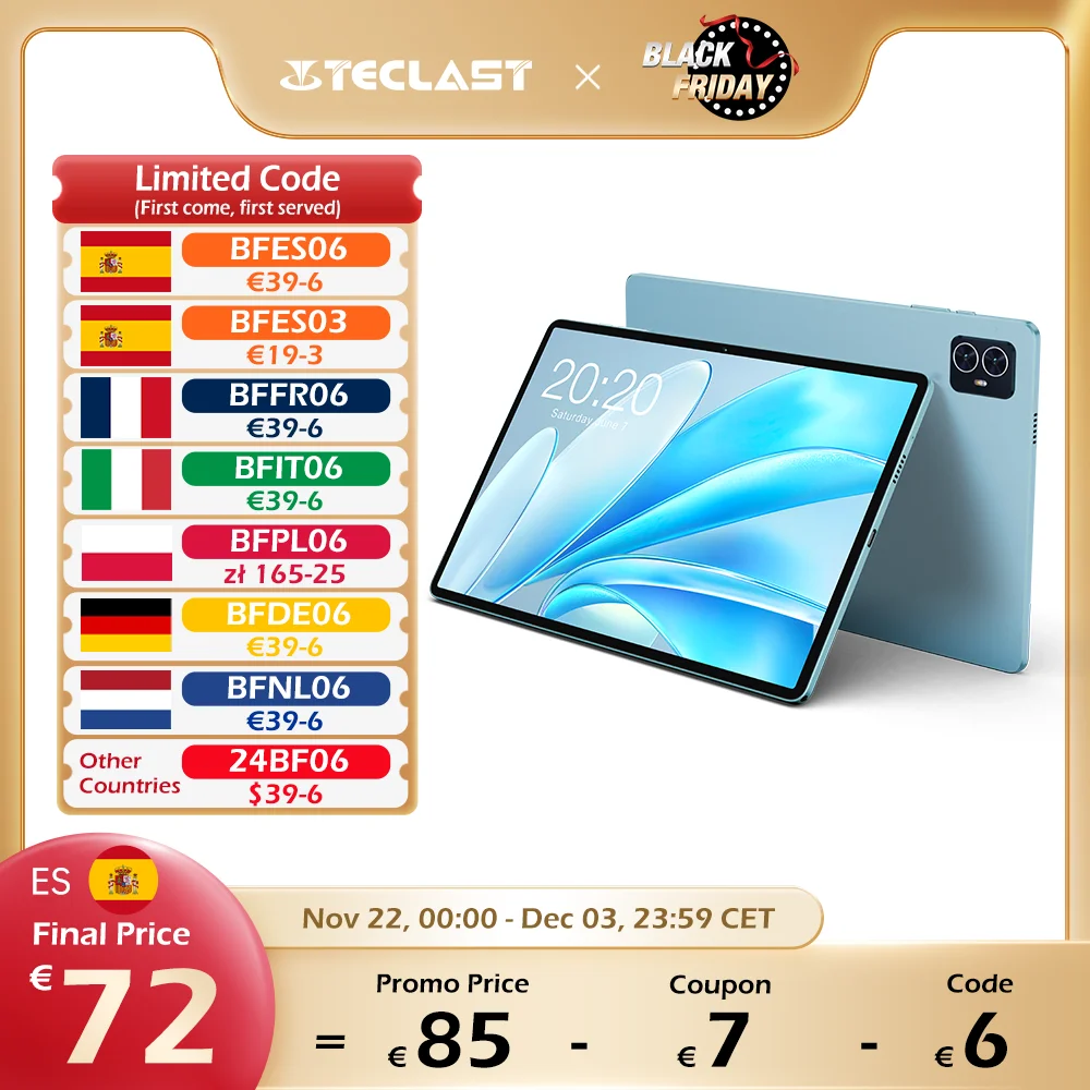 Teclast M50HD Android 13 tablet 10,1 inch TDDI fully laminated (8 + 8) 16GB RAM 128GB ROM Unisoc T606 Dual 4G VoLTE type C GPS