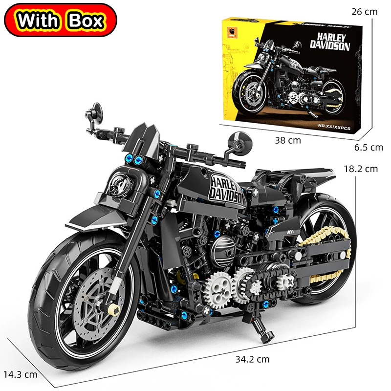 

1:8 Classic Motorbike High-tech Model Building Blocks Set For Adults Bricks children Toys Gifts Vehicles Collection Room Decor
