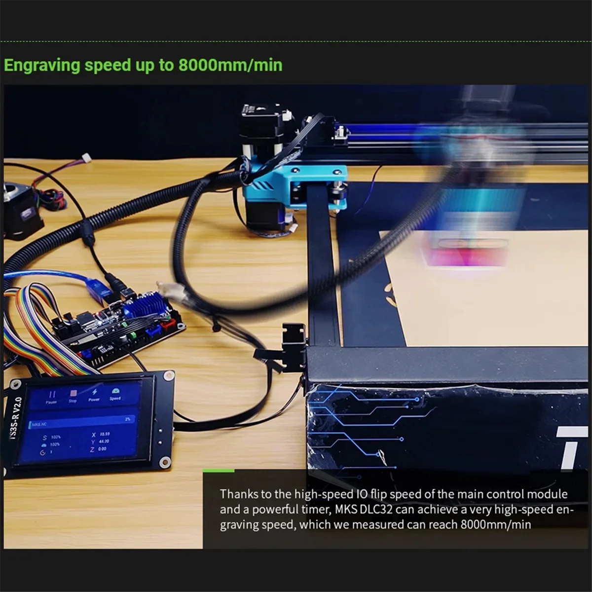 ABJU MKS DLC32 V2.1 32 بت اللوحة الأم للنقش بالليزر غير متصل ESP32 WiFi المراقب المالي لآلة الحفر بالليزر باستخدام الحاسب الآلي