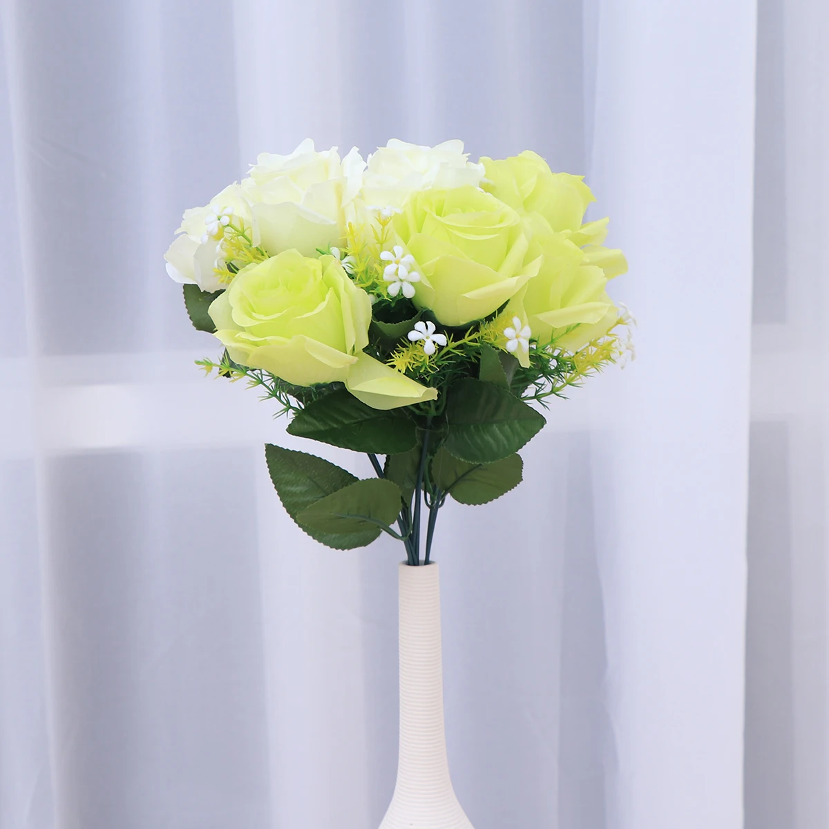 

10 Pcs Artificial Silk Rose Flowers Real Touch Natural Color Lifelike Home Wedding Office Party Decoration Easy CleanForever