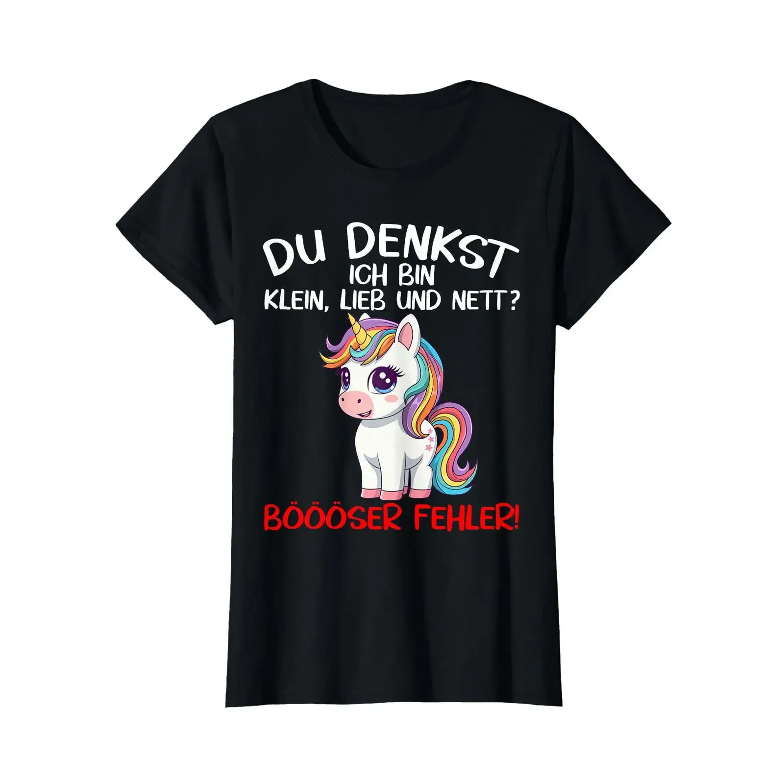 T Shirt with German Text Du Denkst Ich Bin Klein Lieb Nett Language vintage Washed Comfortable streetwear Unisex fashion
