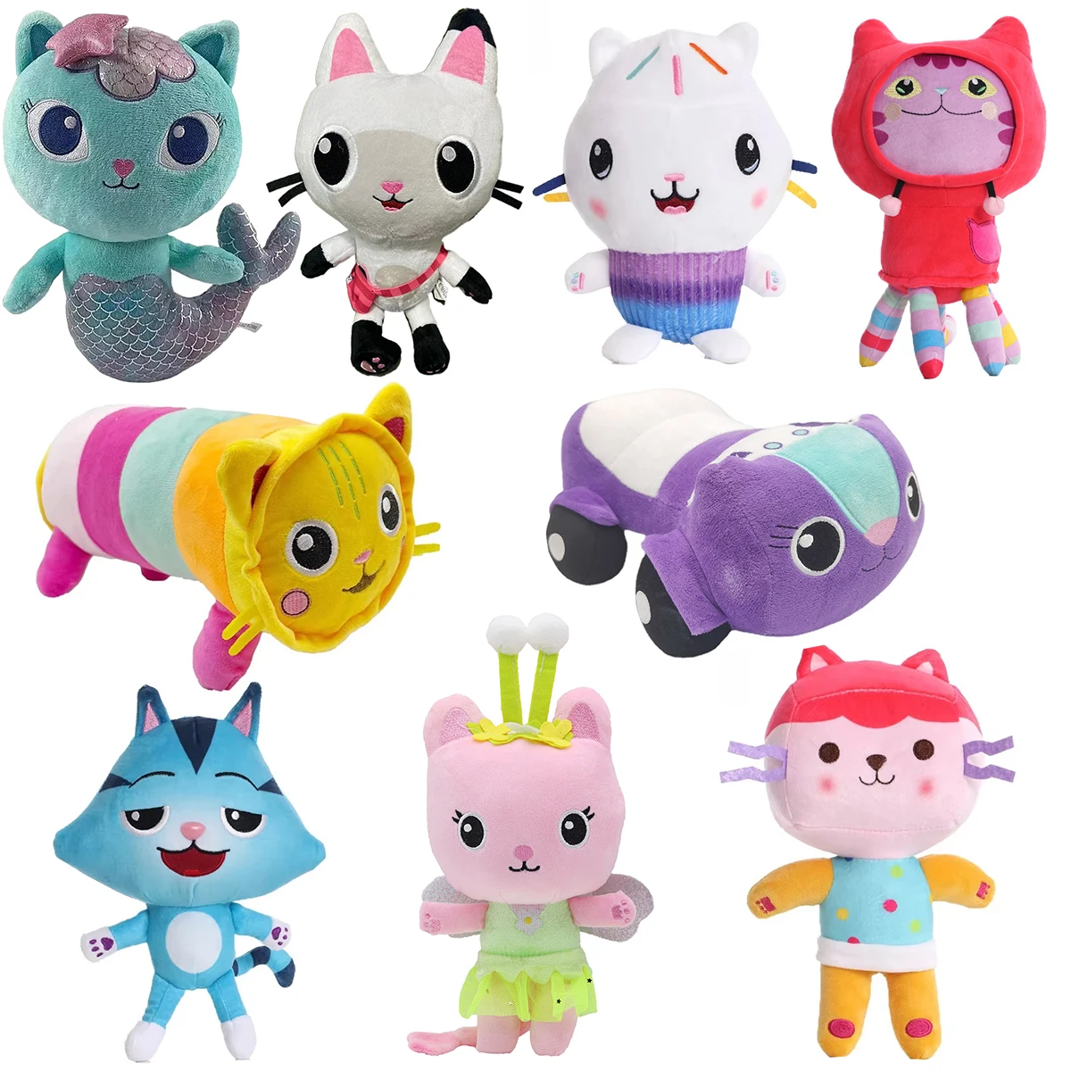 Hot Gabby Dollhouse Plush Toy Mercat Cartoon Stuffed Animals Smiling Cat Car Cat Hug Gaby Girl Dolls Kids Birthday Gifts