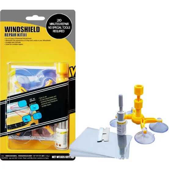 Car Windshield Repair Kit Quick Fix Car Cracked Glass Windscreen Repair Tool Kit Resin Sealer DIY Auto Window Screen Polishing