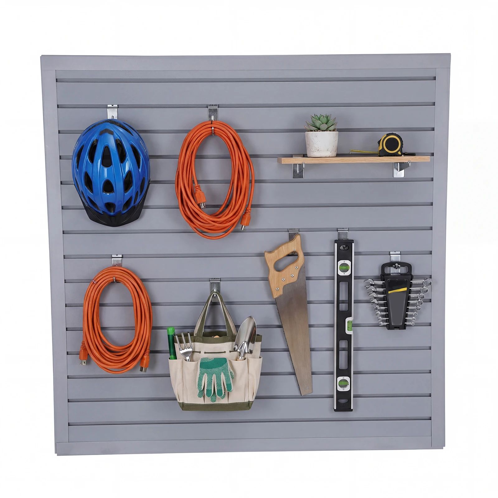 

4x1 FT Wall Mounted PVC Wall Panel Grey Panels Heavy Duty Wall Mounted PVC Wall Rack for Garage Storage & Organizer