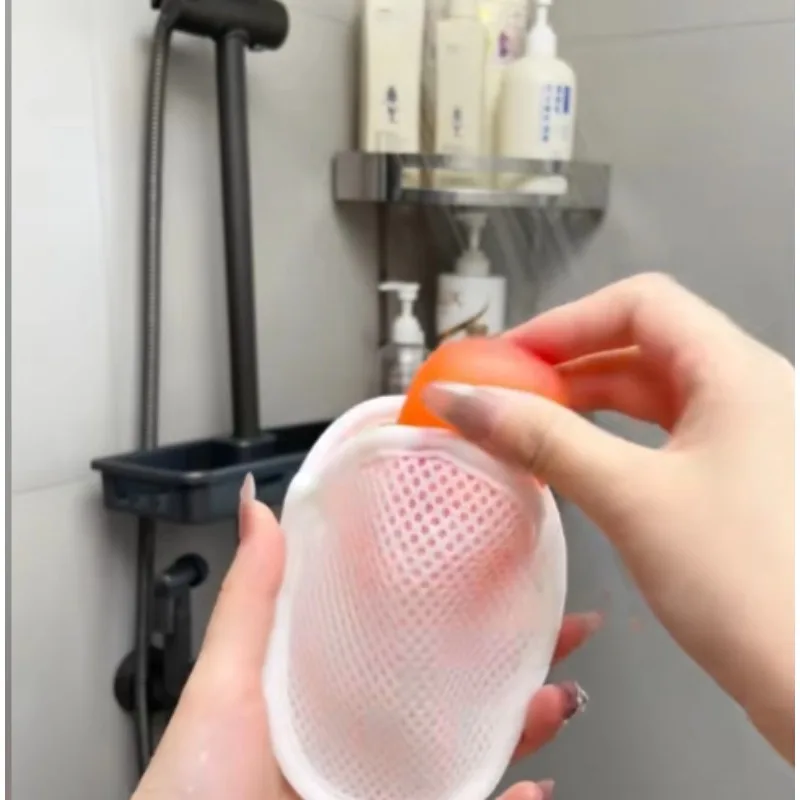 2Pcs Soap Soap Mesh Pouch Shower Puff Travel Portable Soap Loofah Bath Puff  Wash Mitt Bathroom Scrubbing Accessories