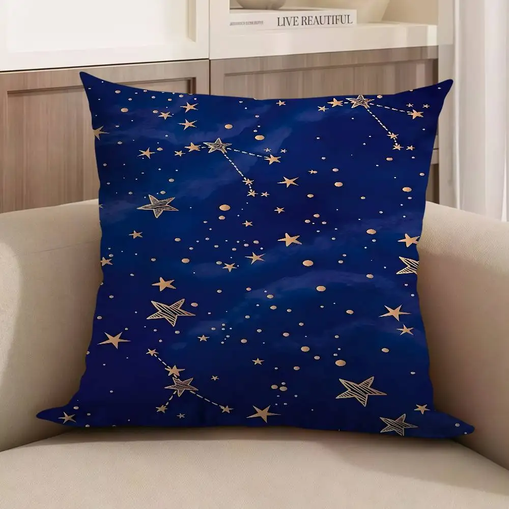 

Starry Night Sky Pillow Cover Sofa Cushion Cover Home Room Decoration Children Gift