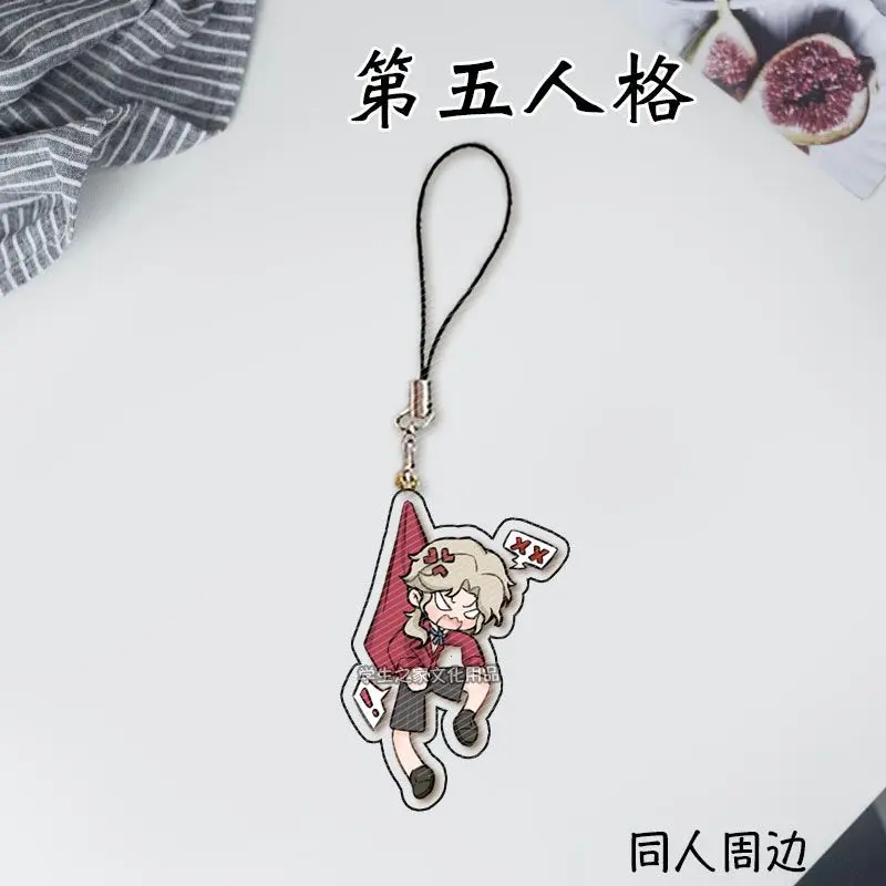 LLavero de Anime Identity V Luca Balsa Emma, colgante de cuerda para teléfono móvil, llaveros bonitos, Correa con cordón para bolso