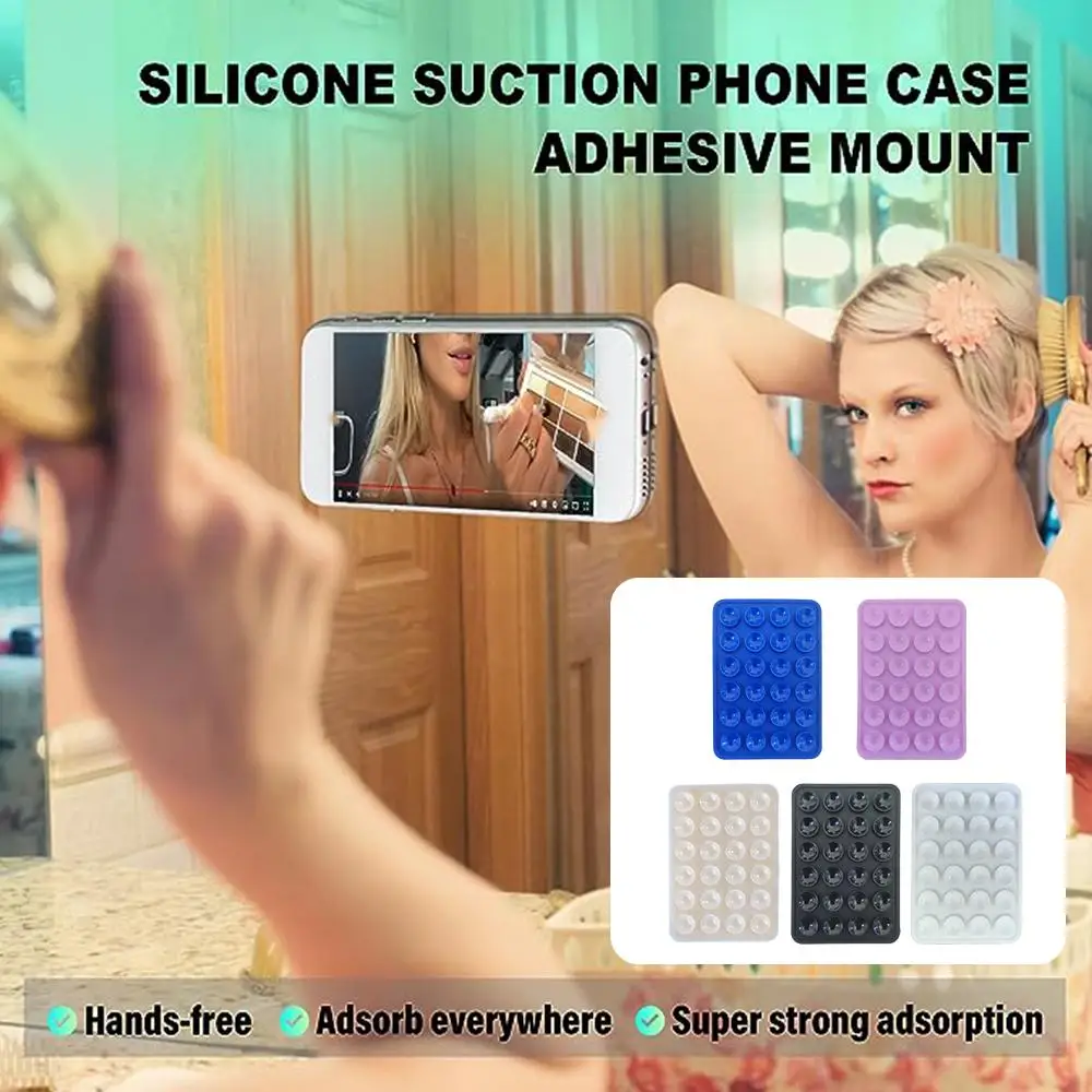 Double Side Silicone Suction Pad For Mobile Phone Fixture Suction Cup Backed Adhesive Phone Holder Sucker Pad For Fixed Pad Y2N2