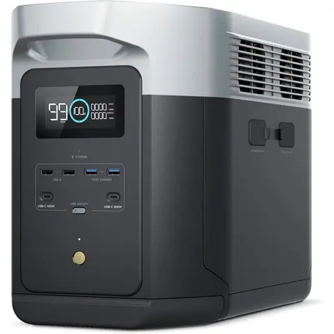 2400-W-Solarkraftwerk, 2048 Wh Kapazität und 1-Stunden-Aufladung, für Heim-Backup und Outdoor