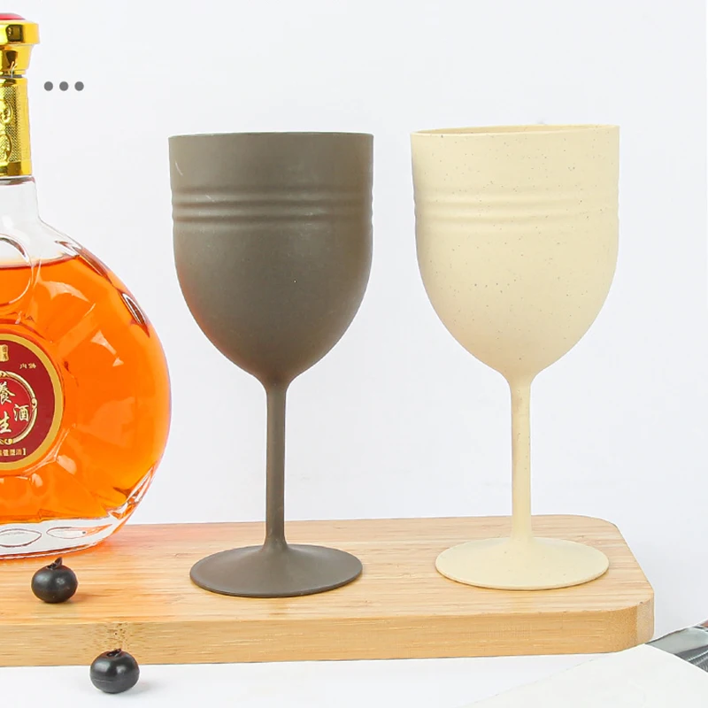 Wheat straw cup Large capacity creative Champagne wine glass Plastic water glass wine glass tableware set gift