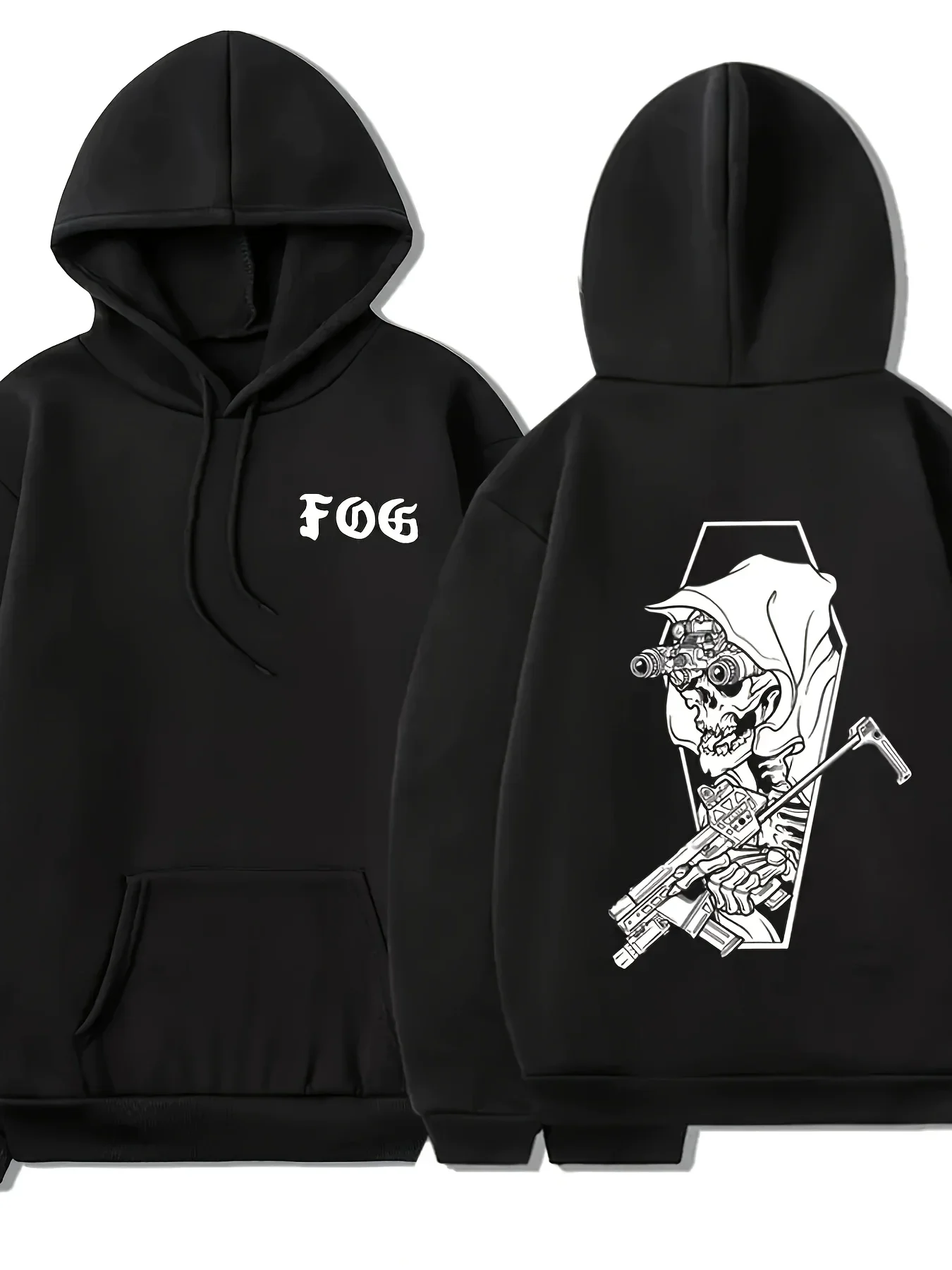 Gothic Hoodie Unisex Skull Grim Reaper Tactical Military Dark Death Night Vision Coffin Trendy Oversized Sport Sweatshirts