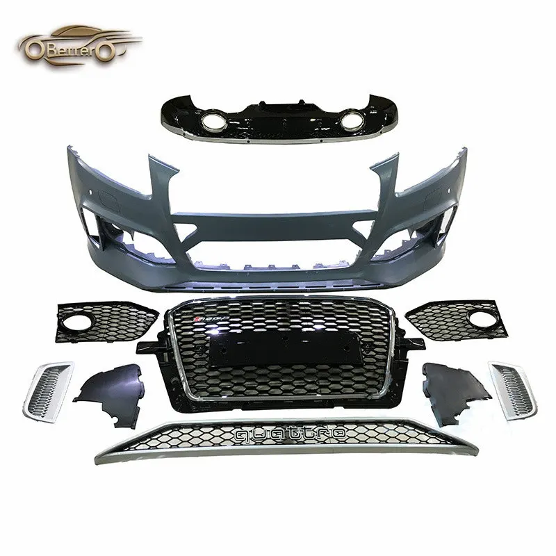 

BETTER Factory Price front bumper grill rear lip tail throat fit for 2013-2017 Audi Q5 upgrade to RSQ5 style bodykit