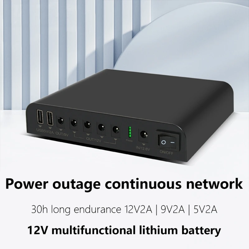 

UPS Power Supply Power Banks for WIFI, Modem/Routers, VOIP, Cameras 12000mAh Battery Double USB 5V2A DC12V8V5V Output