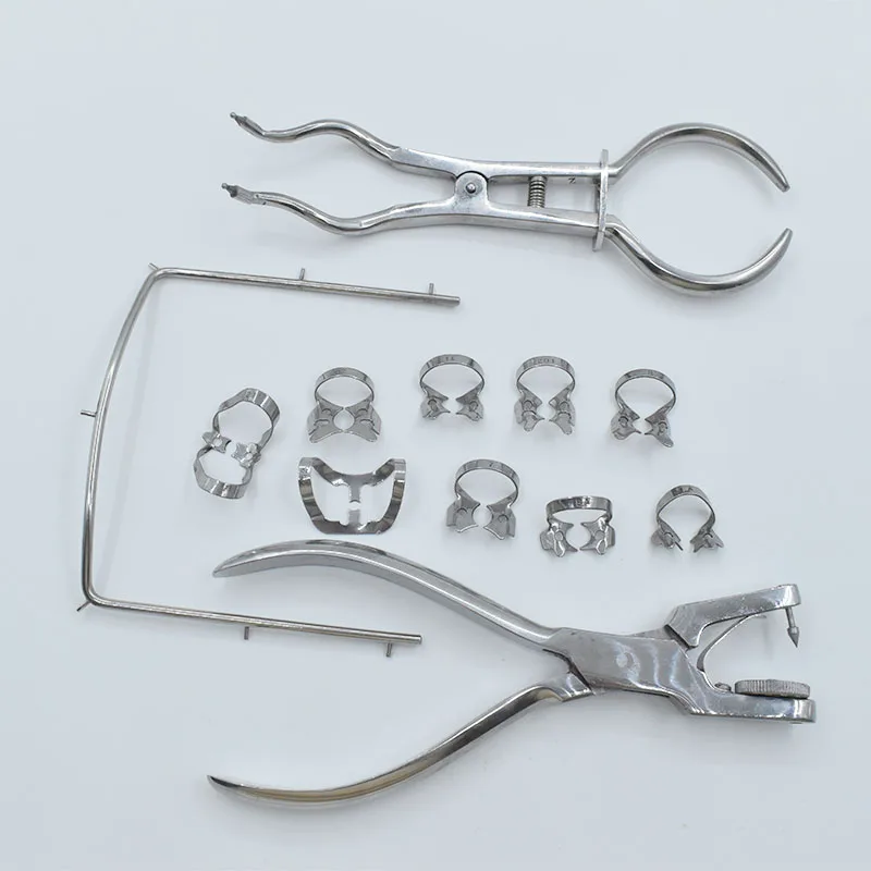 Professional Dental Tools Kit - Orthodontic Puncher Set with Rubber Dam Dentist Hole Puncher Board for Dental Care