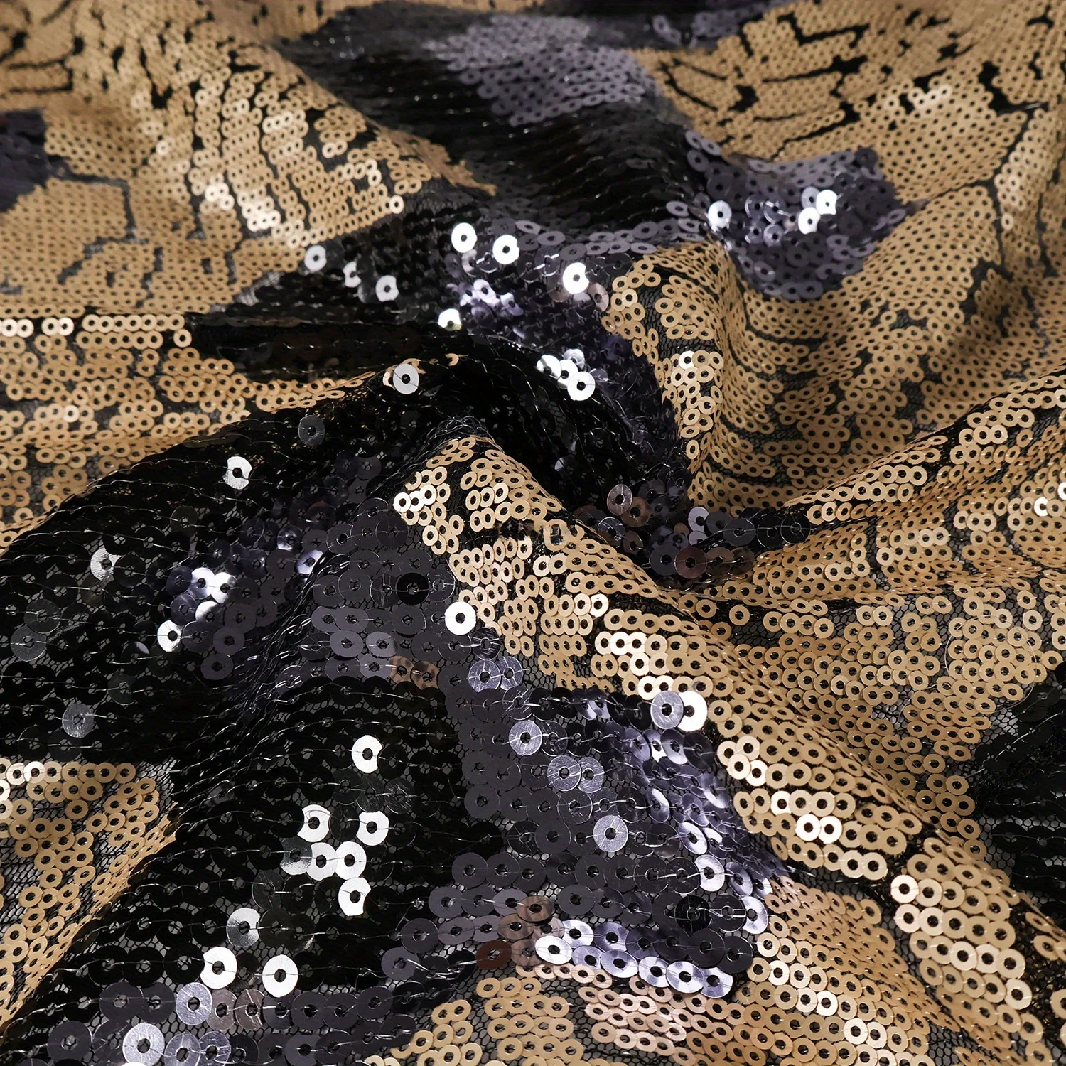 Drapey Slightly Sheer Gradient Sequin Geometric Embroidered Mesh Fashion Fabric Dress DIY Material