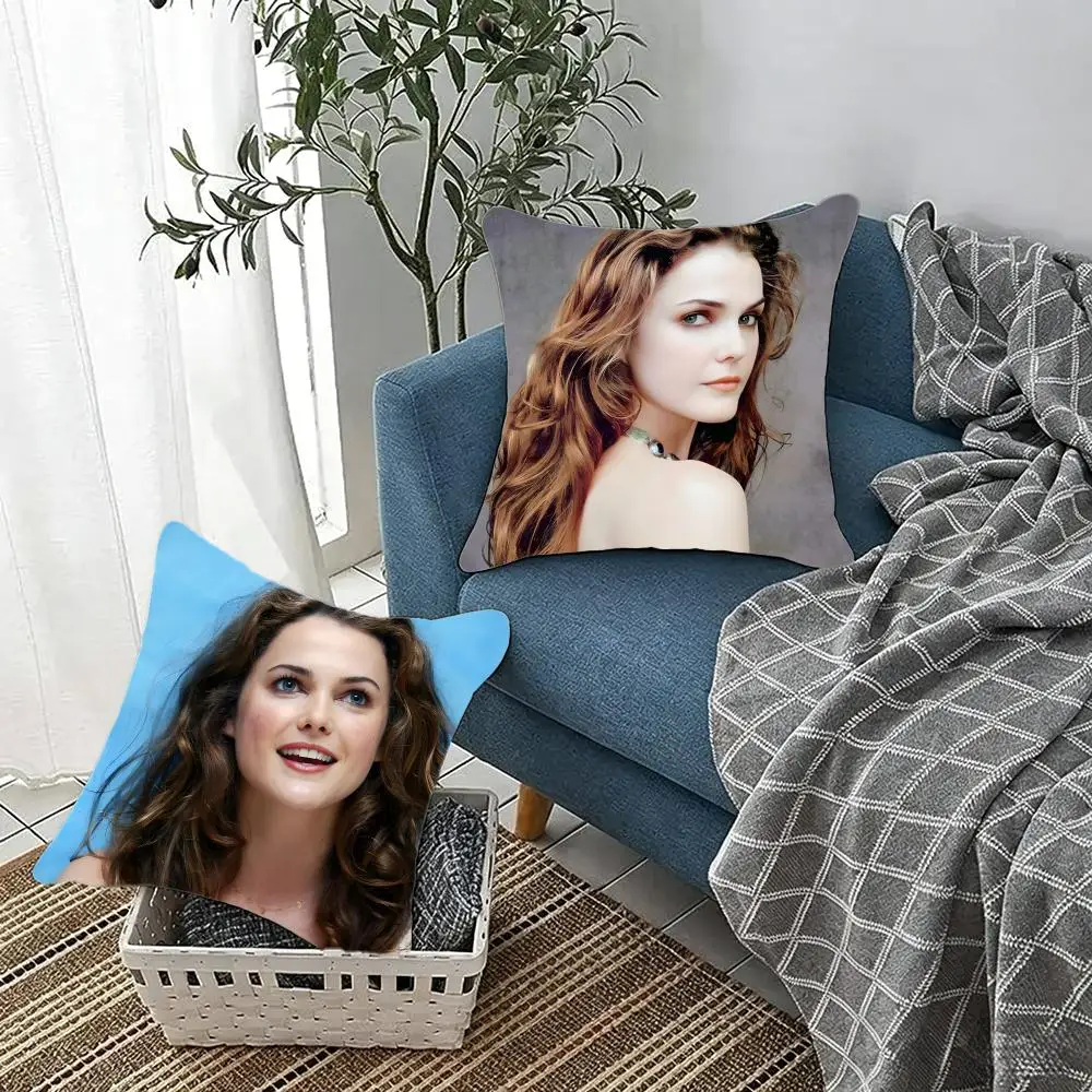 Refined Actress K-Keri Lynn Russell Cushion Cover Fluffy velvet Nordic style plush Living room sofa decorative