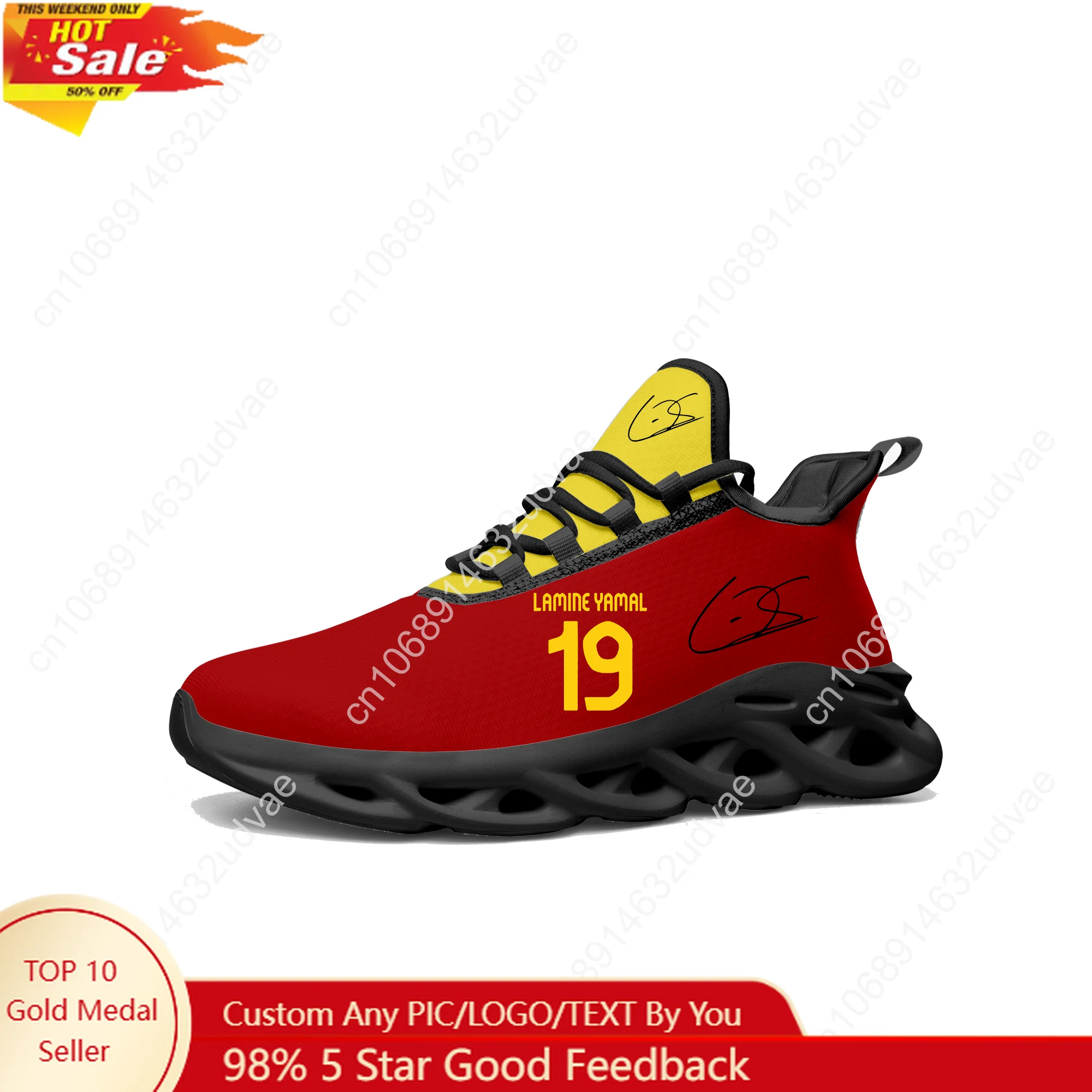 

Yamal No.10 Running Sneakers Mens Womens Sports Shoes Spain Soccer Star Sneaker Lace Up Mesh Footwear Tailor Made Shoe Black