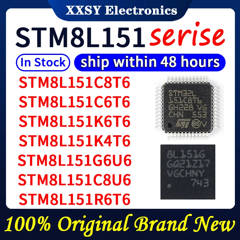 STM8L151C8T6 STM8L151C6T6 STM8L151K6T6 STM8L151K4T6 STM8L151G6U6 STM8L151C8U6 STM8L151R6T6  STM8L151R8T6 quality 100% New