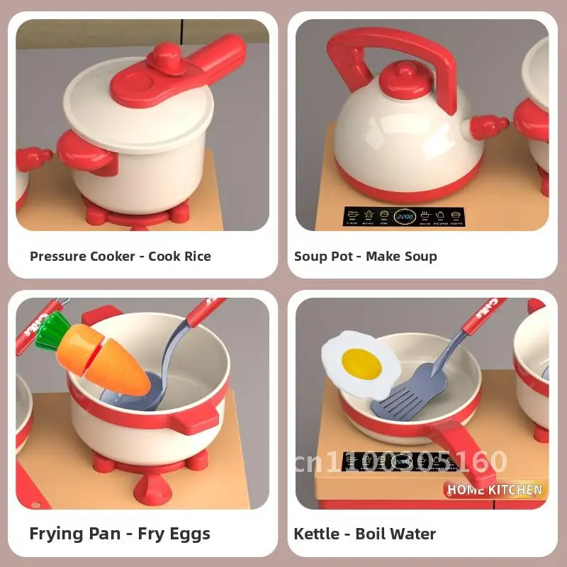 مجموعة ألعاب المطبخ المحاكاة للأطفال مع لعبة الطبخ التفاعلية للخضروات القابلة للقطع للأولاد والبنات