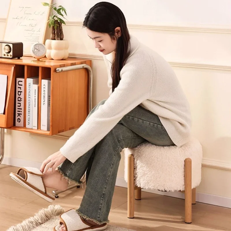 Ottomans Modern Luxury Living Room Furniture Cream Style Makeup Stool Girls Bedroom Dresser Chairs Vanity Chair Footrest Stools