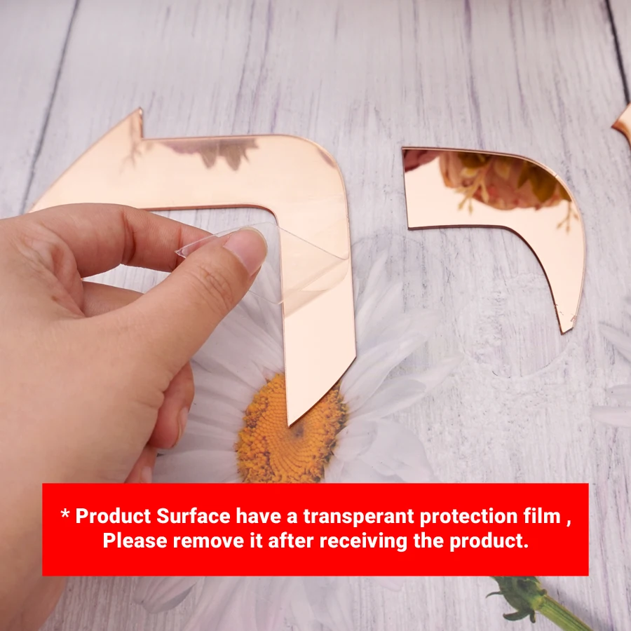 Custom 3D Acrylic Sign Letters Family Name Signage Hebrew Door Sign Sticker Acrylic Mirror Wall Stickers
