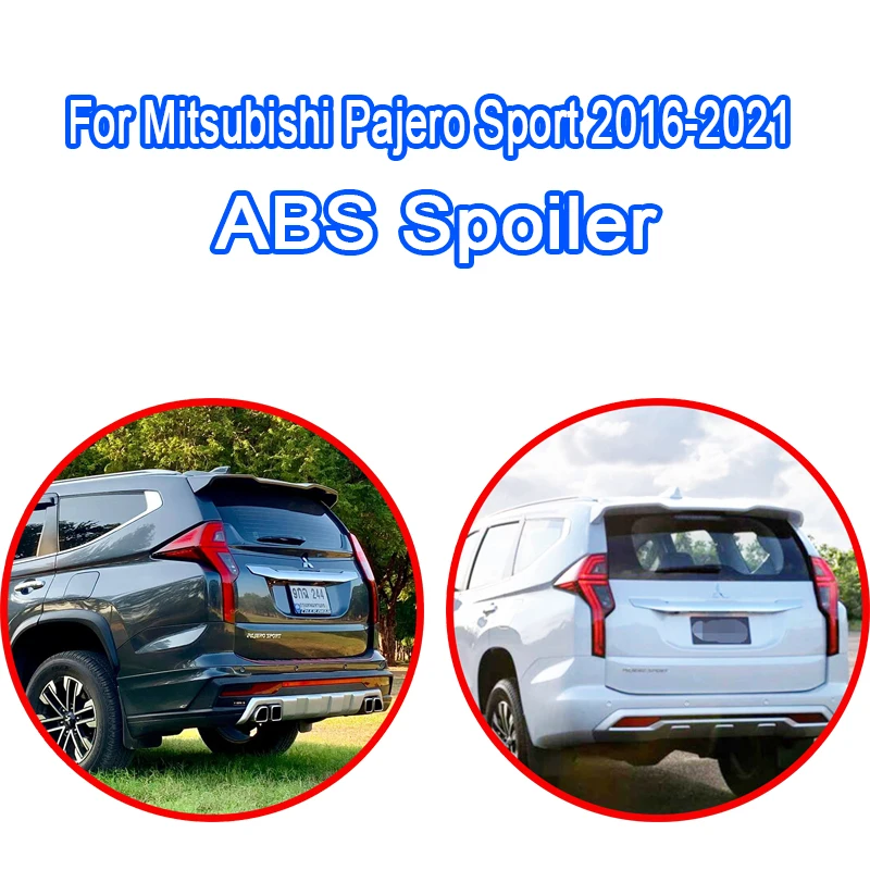 

Для Mitsubishi Pajero Sport 2016 2017 2018 2019 2020 2021, заднее крыло автомобиля, спойлер из АБС-пластика, глянцевый черный или белый