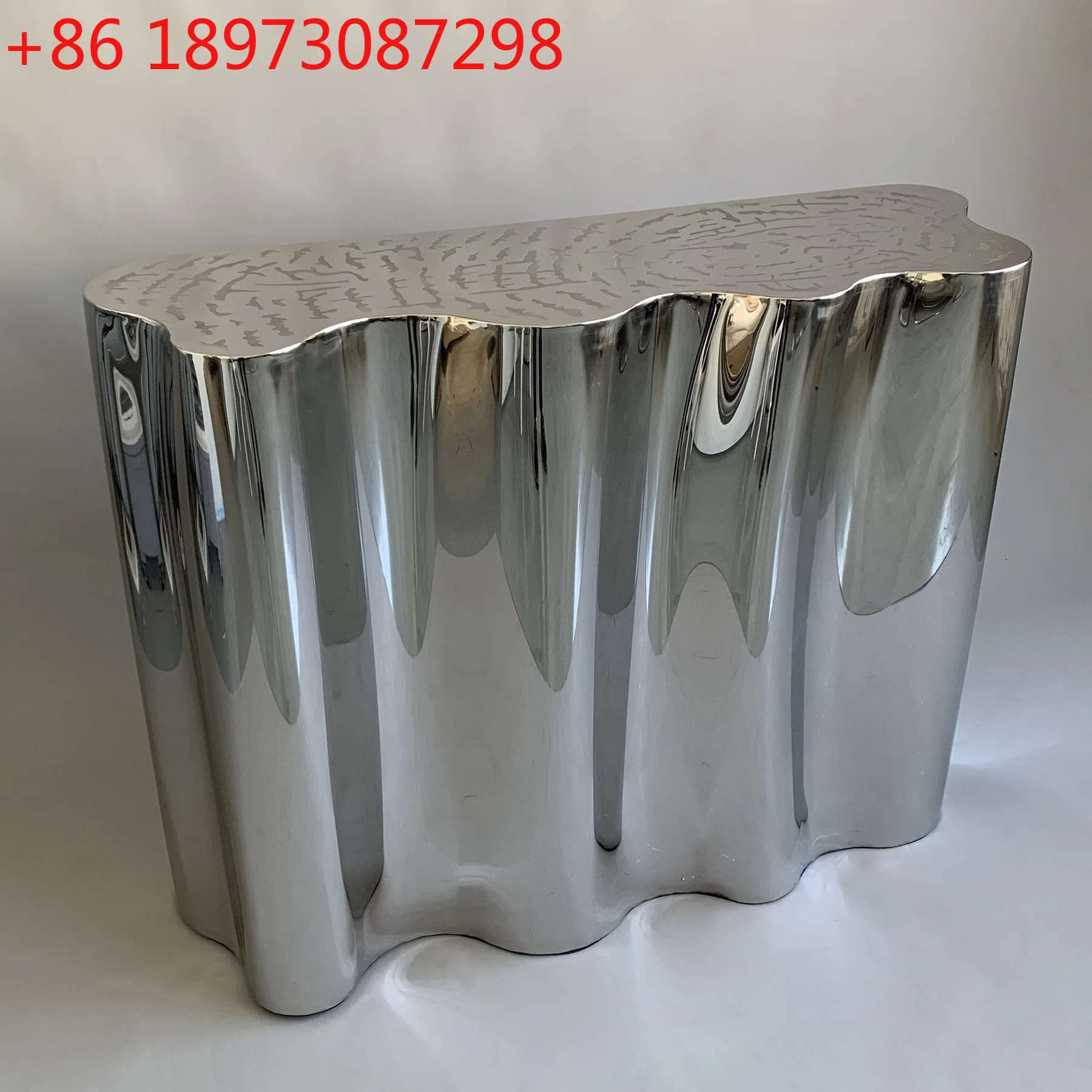 

Итальянский светлый роскошный входной стол из нержавеющей стали, вилла, столовая, гостиная, элитный журнальный столик