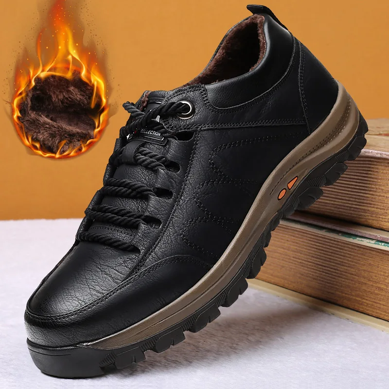 Leather Men Casual Shoes Hiking Outdoor Breathable Non-slip Sneakers Men Loafers Shoes Zapatos Hombre Casual Mannen Schoenen